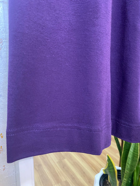 BAMBOO WIDE PANTS 3605 - AUBERGINE