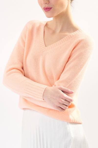 PEACH CASHMERE SWEATER - ONE LEFT in size L!