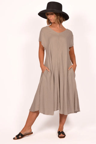 LATTE LINEN DRESS-LAST ONE