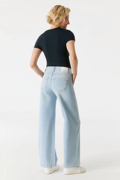 LULU WIDE LEG JEANS IN AQUA BLUE