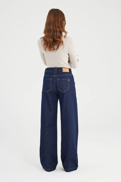 LULU WIDE LEG JEANS - DARK RAW