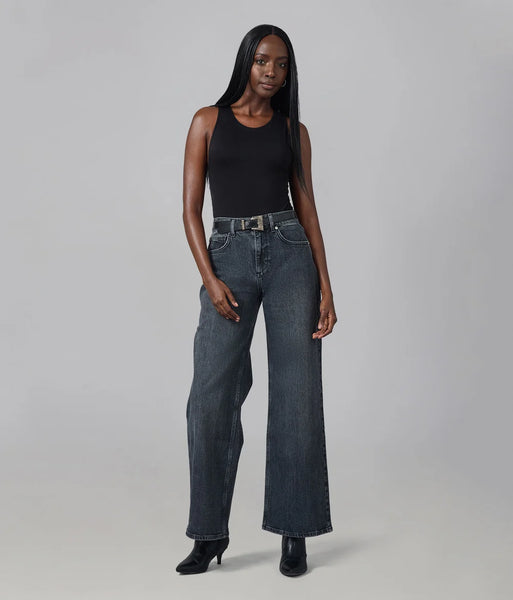 COLETTE WIDE LEG JEANS - GRIT GREY