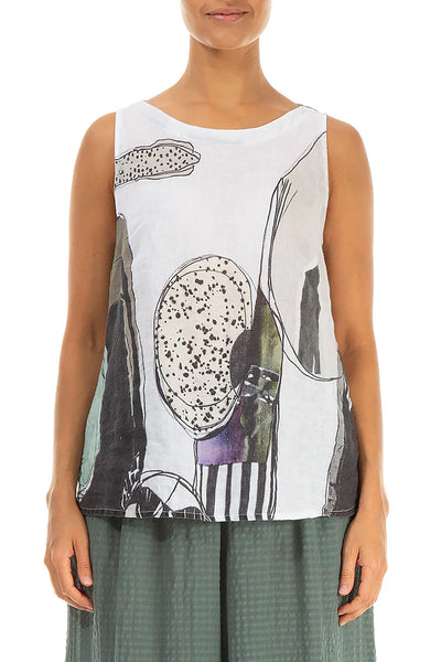 TUMBLED STONE LINEN TOP