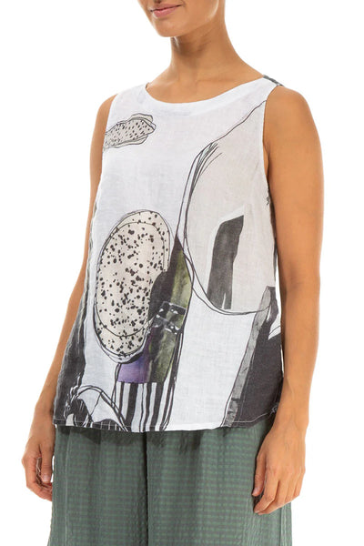 TUMBLED STONE LINEN TOP