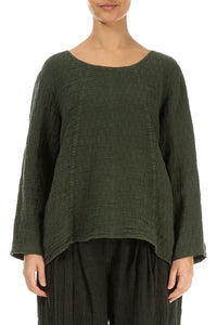 TEXTURED FALL LINEN BLOUSE