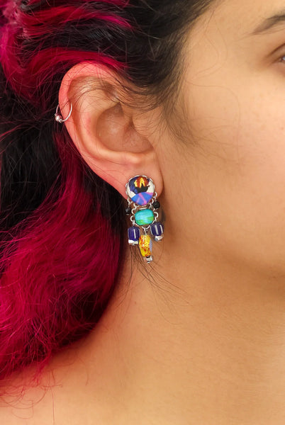 CANDY TWIST GLASS EARRINGS - STUDS