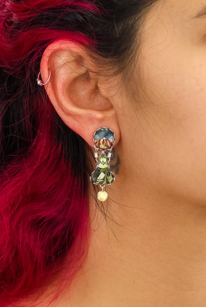NEPTUNE'S GARDEN GLASS EARRINGS - STUDS