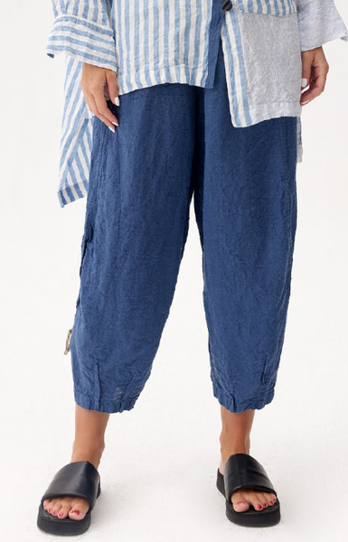 DENIM BLUE LINEN PANTS
