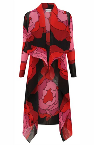 COLLARE DRESS COAT - ROSES