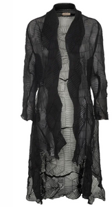LONG JACQUI COAT - BLACK