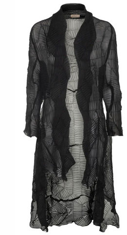 LONG JACQUI COAT - BLACK