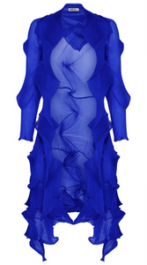 LONG JACQUI COAT - ROYAL BLUE