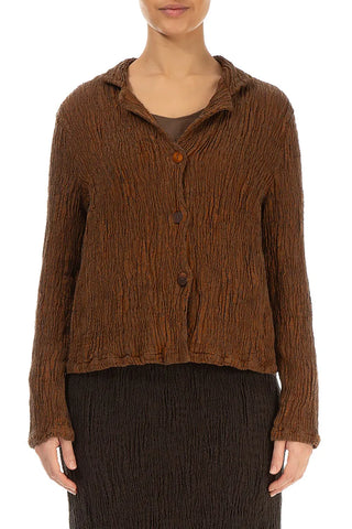 COPPER MELANGE SILK LINEN TEXTURED JACKET