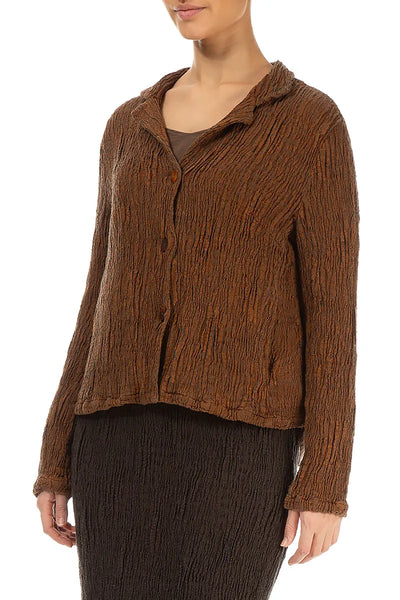 COPPER MELANGE SILK LINEN TEXTURED JACKET
