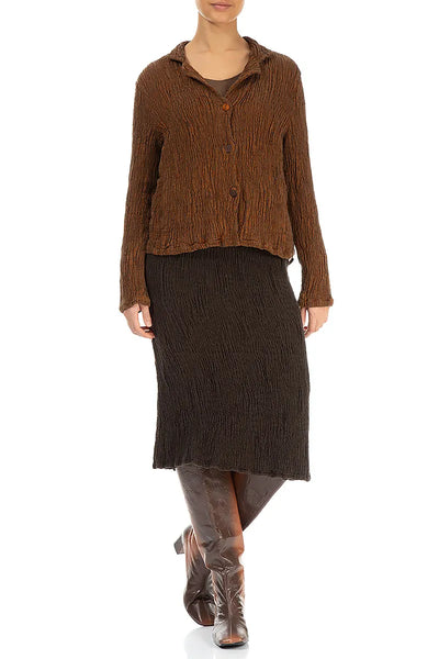 COPPER MELANGE SILK LINEN TEXTURED JACKET