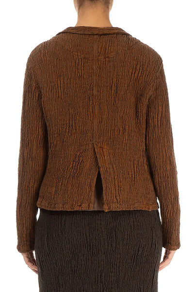 COPPER MELANGE SILK LINEN TEXTURED JACKET