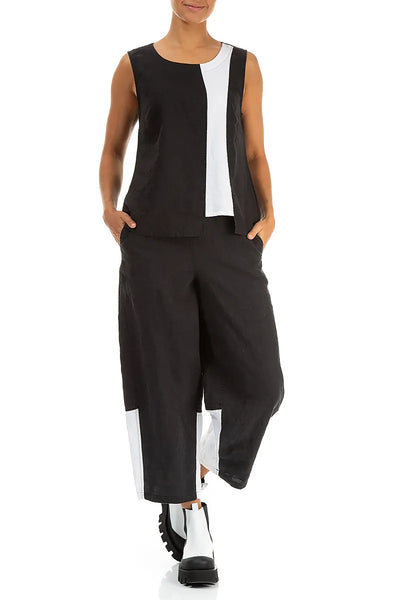 TWO TONE LINEN PANTS