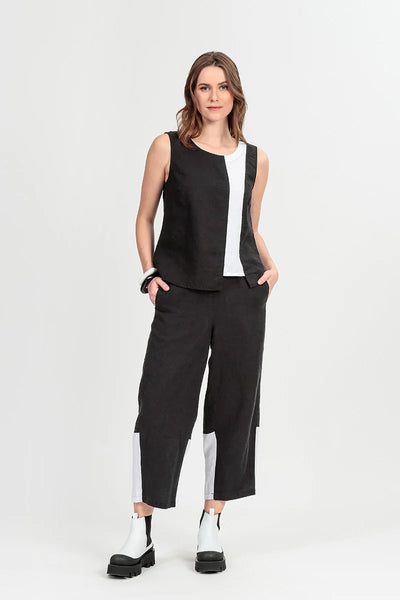 TWO TONE LINEN PANTS