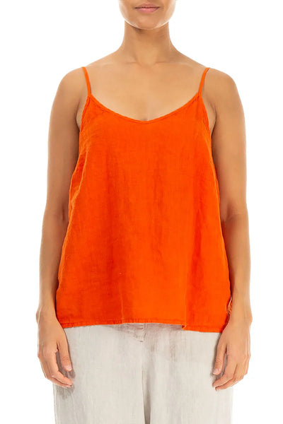 LINEN CAMISOLE TOP - ORANGE