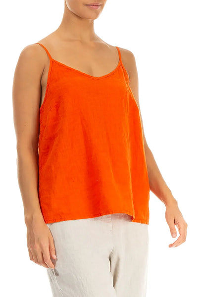 LINEN CAMISOLE TOP - ORANGE