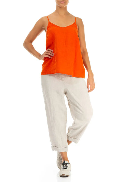 LINEN CAMISOLE TOP - ORANGE
