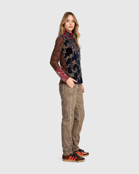 STRETCH VELVET TOP