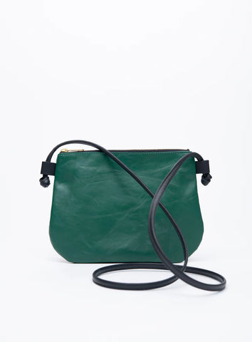 VENISE MINIMALIST LEATHER BAG - EMERALD GREEN