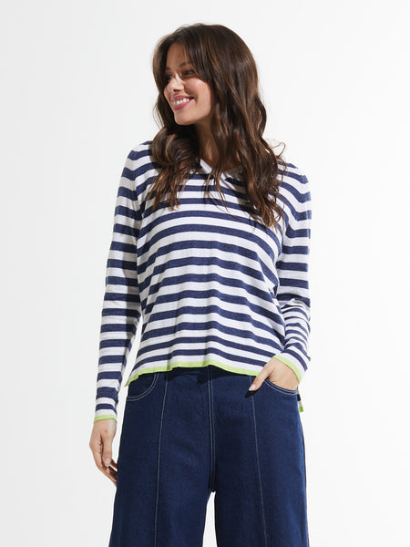 STRIPE V-NECK SWEATER