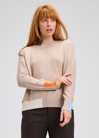 COLOUR BLOCK TRIM SWEATER