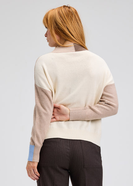 COLOUR BLOCK TRIM SWEATER