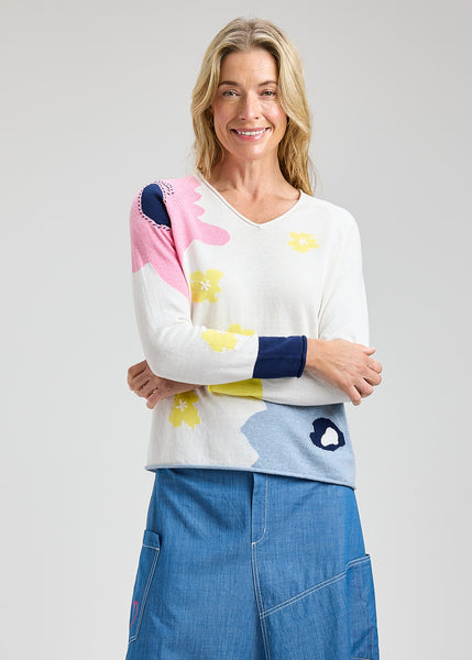 GARDEN POND COTTON/CASHMERE SWEATER