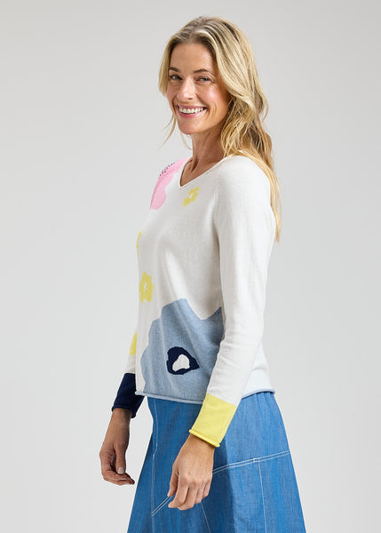 GARDEN POND COTTON/CASHMERE SWEATER