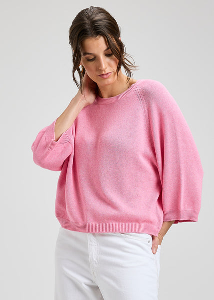 SOFT PINK COTTON/CASHMERE SWEATER - ONE LEFT in size XS!