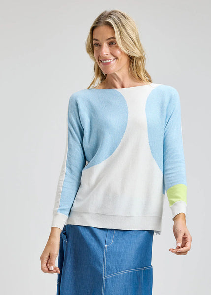 SPOT BOAT NECK COTTON/CASHMERE SWEATER
