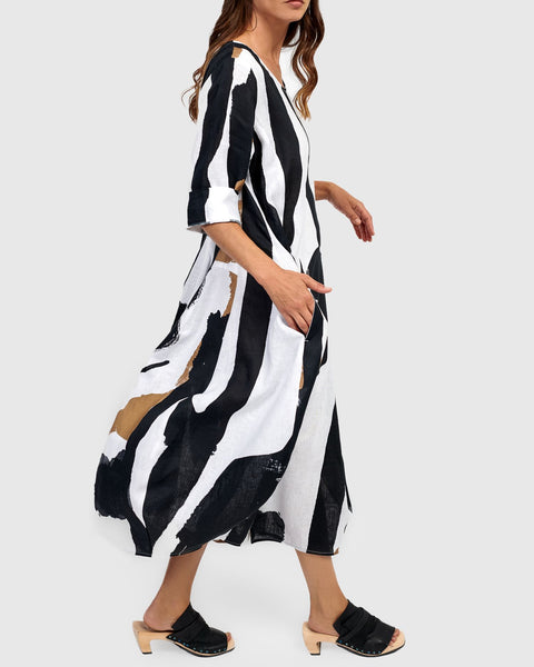 ZEBRA LINEN DRESS