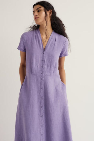 DRIFTWOOD LINEN DRESS - LAVENDER