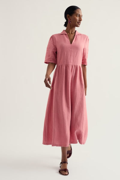FEN LINEN DRESS - WILD ROSE