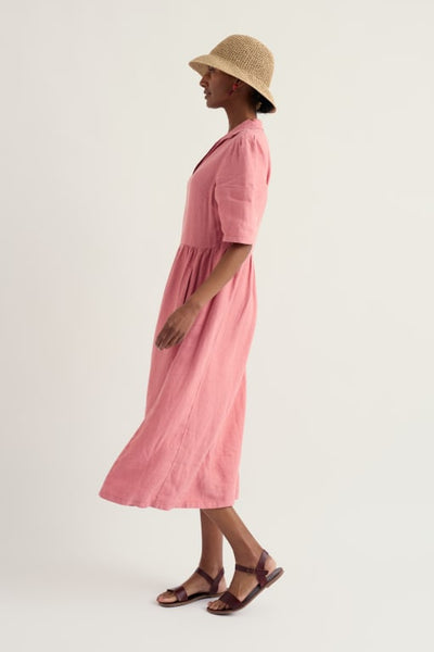 FEN LINEN DRESS - WILD ROSE