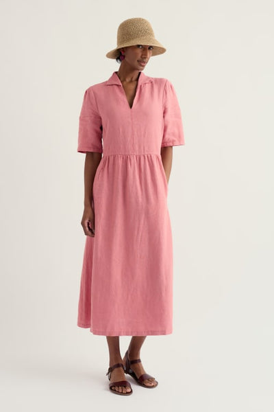 FEN LINEN DRESS - WILD ROSE