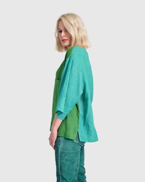 TROPICAL RESORT LINEN TOP