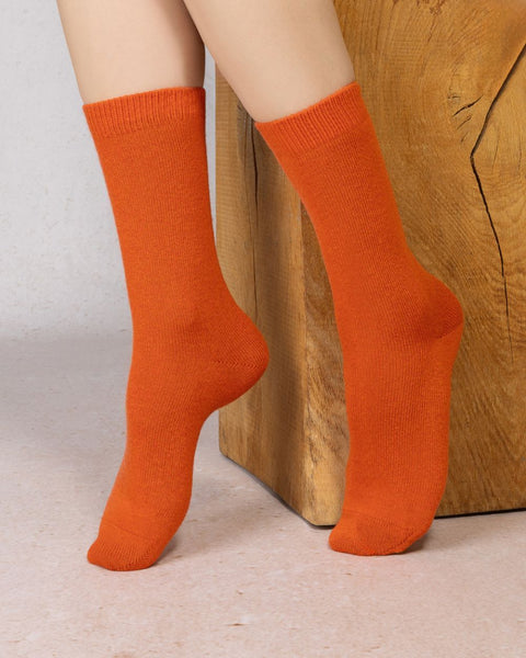 CASHMERE BLEND SOCKS - PUMPKIN