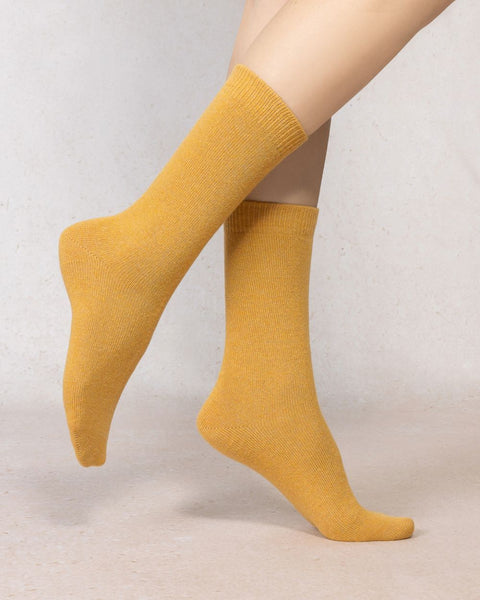 CASHMERE BLEND SOCKS - GOLDEN YELLOW