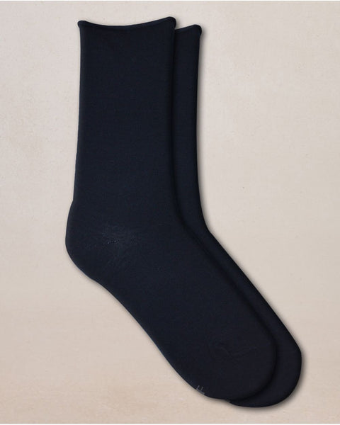 COTTON LINED WOOL SOCKS - NAVY