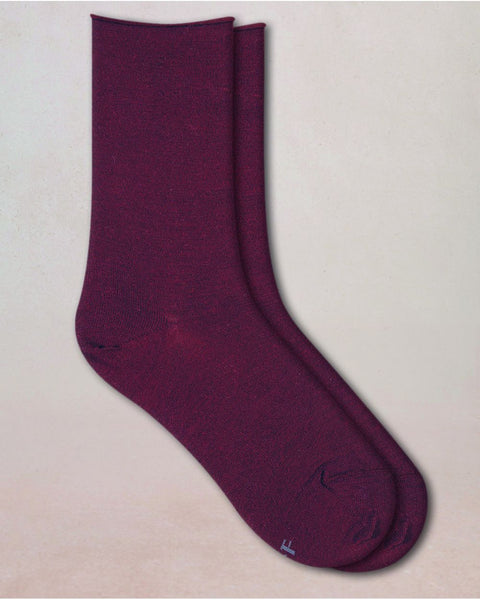 COTTON LINED WOOL SOCKS - CHIANTI