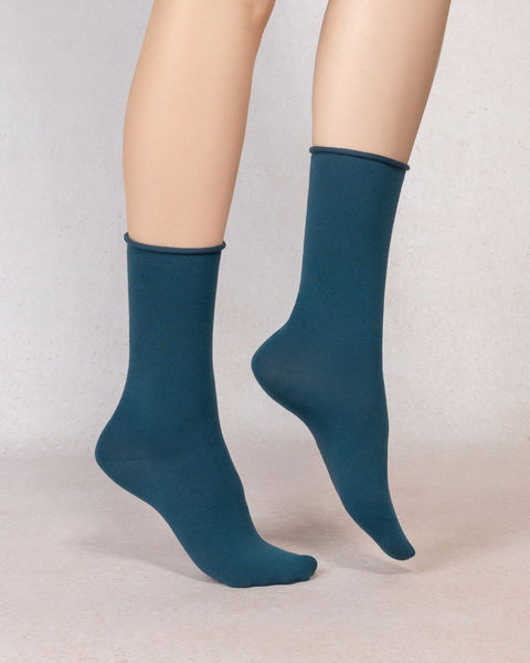 VELVET COTTON SOCKS - TEAL