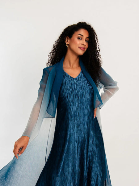 ESTRELLA DRESS - SATIN STEEL OPAL