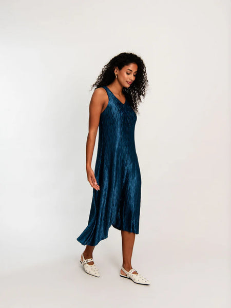 ESTRELLA DRESS - SATIN STEEL OPAL