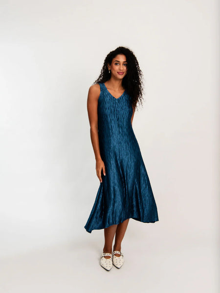 ESTRELLA DRESS - SATIN STEEL OPAL