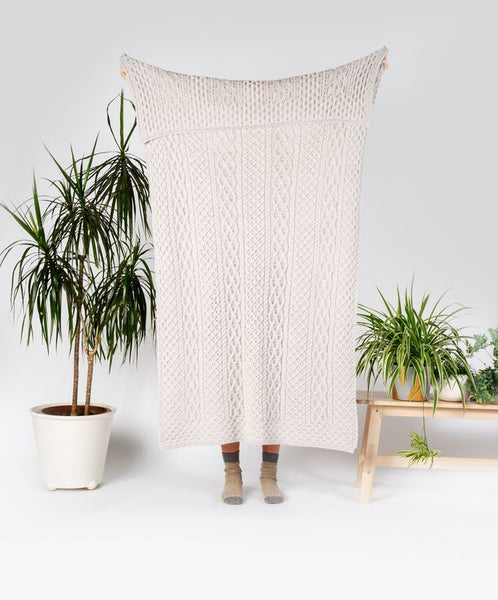 KNITTED ARAN BLANKET