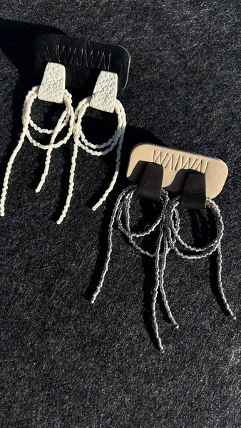 Bliss Beaded Dangle Earrings Silver